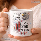 USA 250 Years 1776 To 2026 Patriotic American Eagle Fourth Of July Ceramic Accent Mug