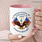 USA 250th Anniversary Mug - Patriotic Eagle 1776-2026 America Independence Ceramic Mug