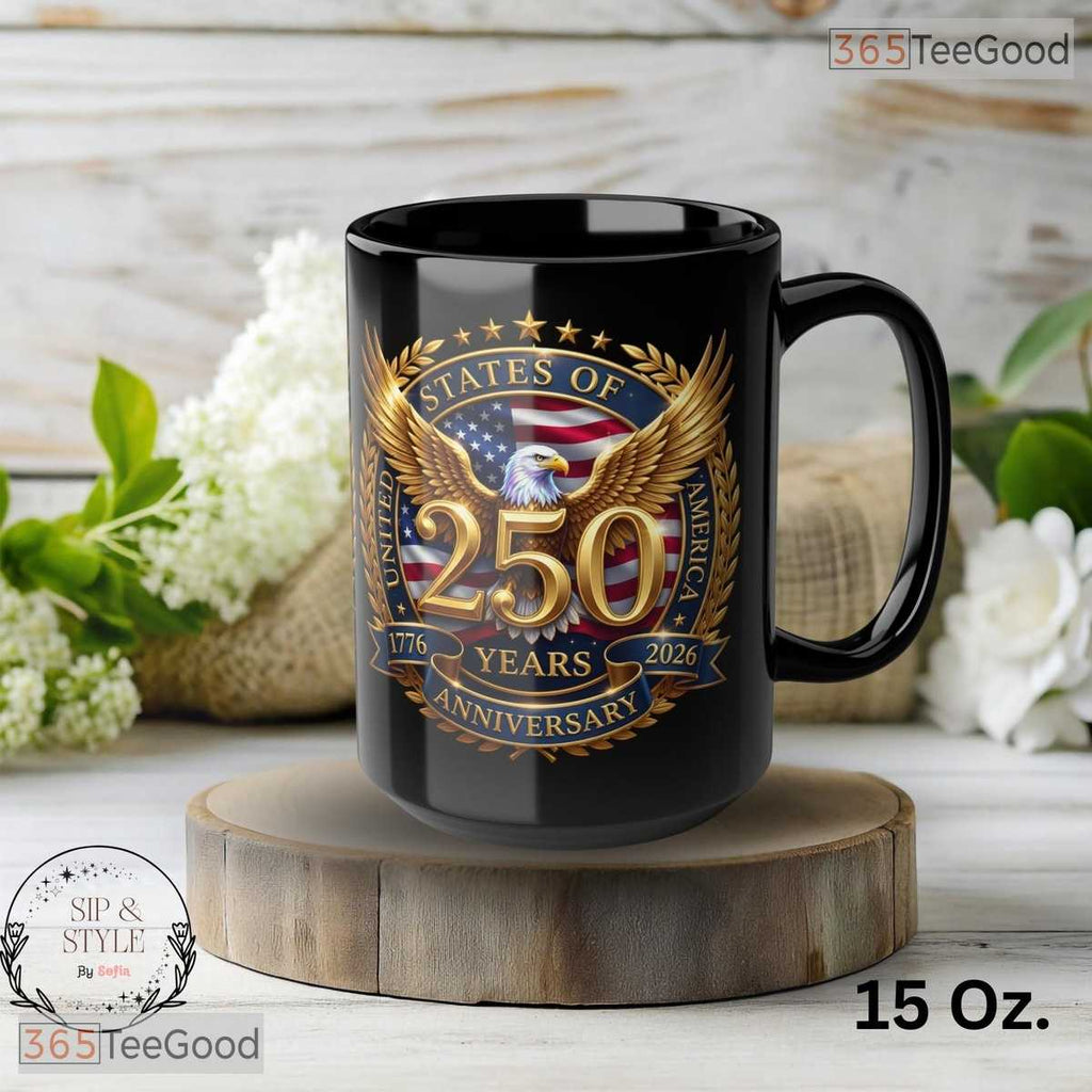 USA 250th Anniversary Mug - American Eagle Patriotic Commemorative Ceramic Accent Mug