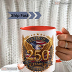 USA 250th Anniversary Mug - American Eagle Patriotic Commemorative Ceramic Accent Mug