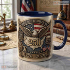 Proud To Be American USA 250th Anniversary Patriotic Eagle Independence Ceramic Mug