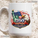 USA 250th Anniversary Coffee Cup Patriotic American Keepsake Two Tone Ceramic Accent Mug