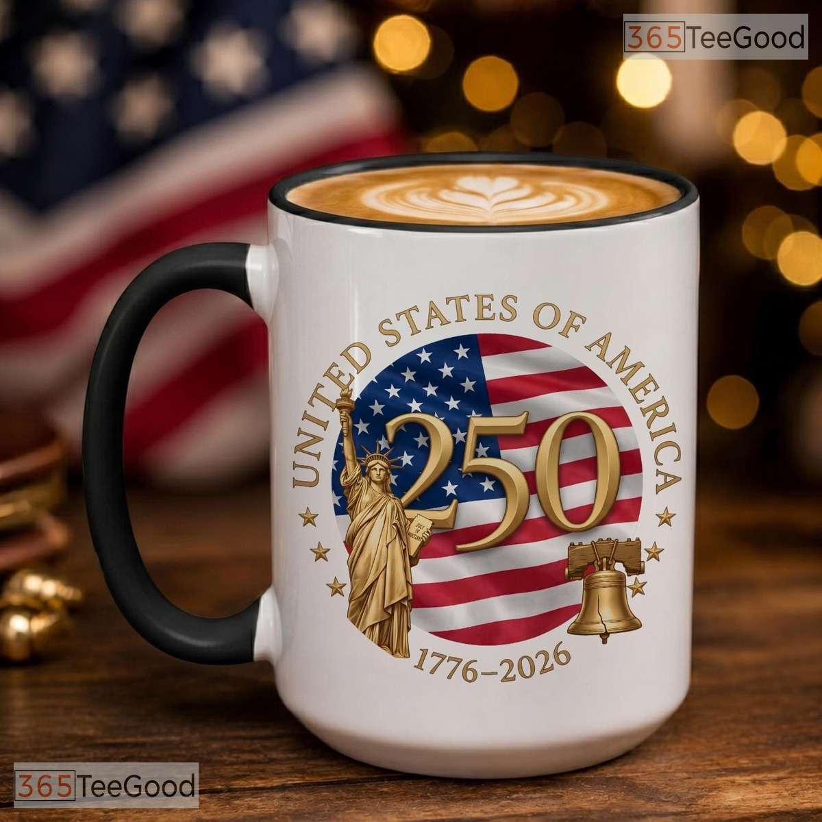 USA 250th Birthday 1776 To 2026 Patriotic Celebrating Gift Independence Ceramic Mug