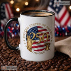 USA 250th Birthday 1776 To 2026 Patriotic Celebrating Gift Independence Ceramic Mug