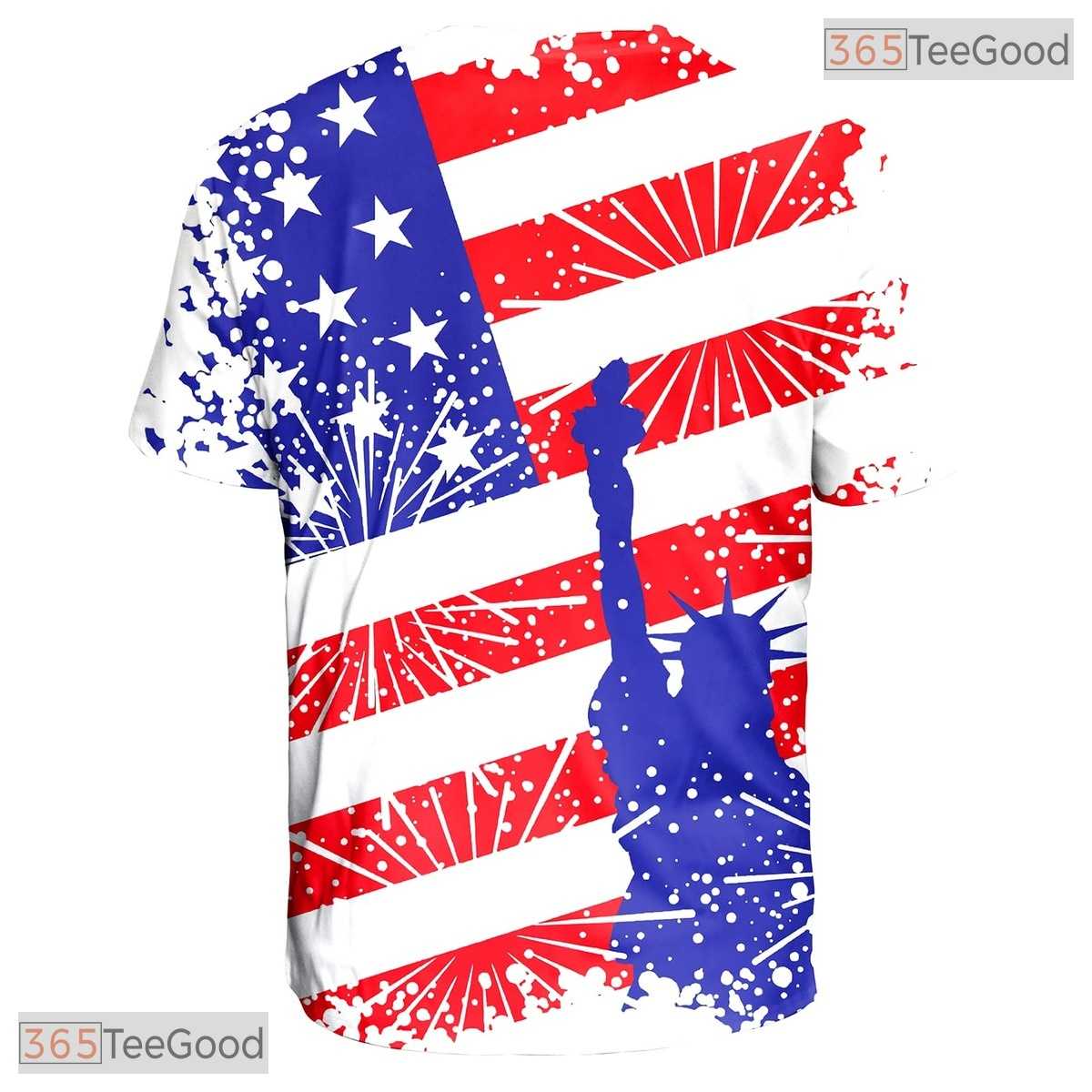 Patriotic USA American Flag Graphic 3D Printed Casual Unisex Short Sleeve Tee