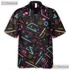 Vaporwave 80s Retro Geometric Hawaiian Shirt Unisex Summer Party Aloha Tee