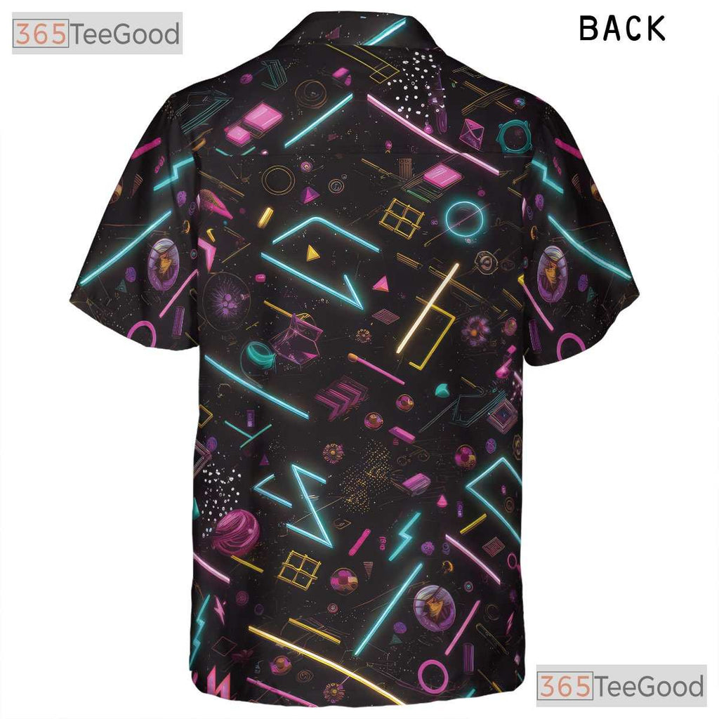 Vaporwave 80s Retro Geometric Hawaiian Shirt Unisex Summer Party Aloha Tee