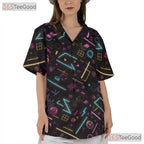 Vaporwave 80s Retro Geometric Hawaiian Shirt Unisex Summer Party Aloha Tee