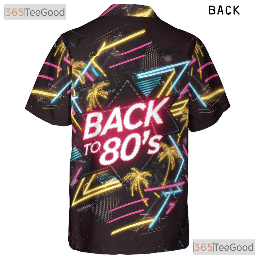 Vaporwave Retro 80s Neon Hawaiian Tee Unisex Look for Summer Party Outfit