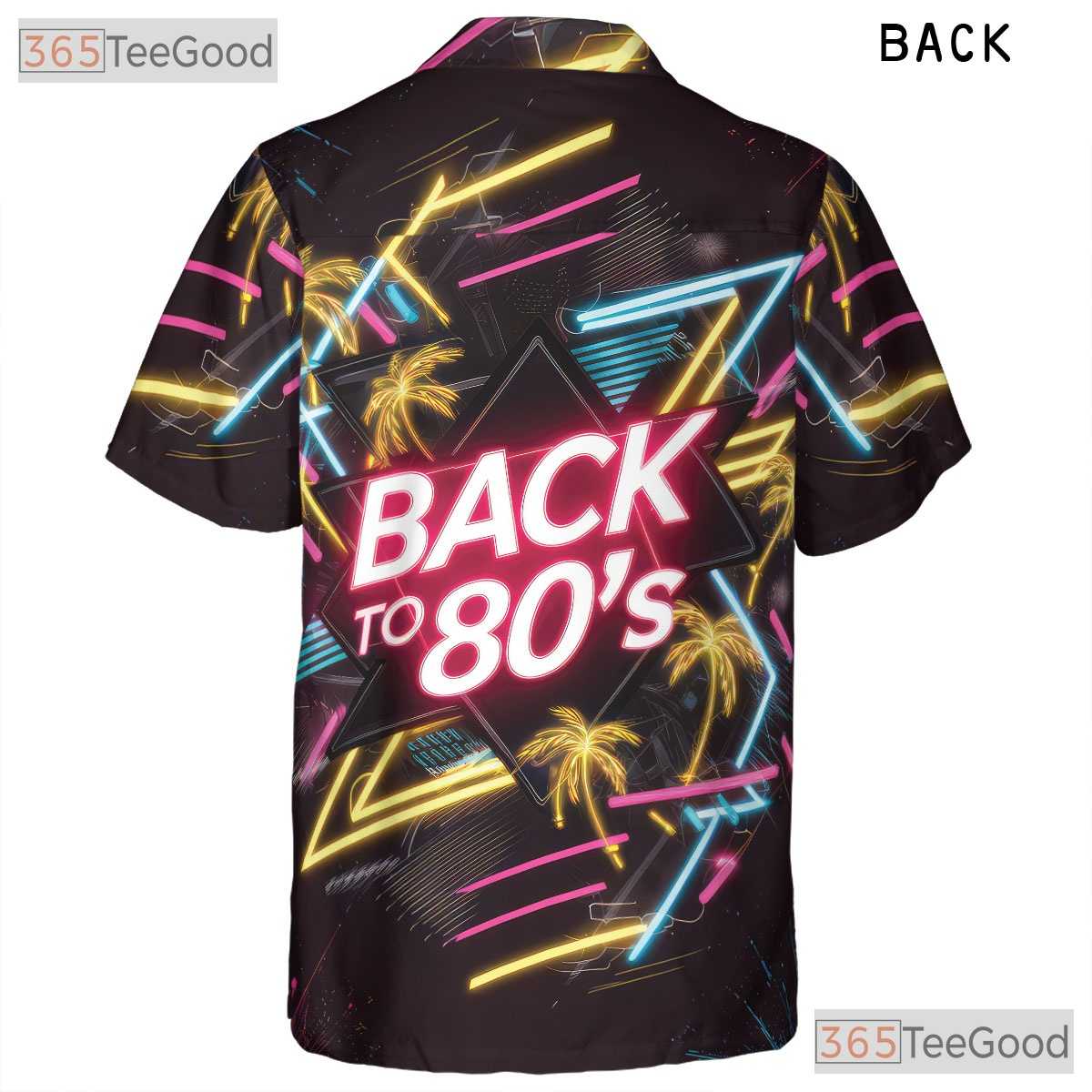 Vaporwave Retro 80s Neon Hawaiian Tee Unisex Look for Summer Party Outfit