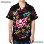 Vaporwave Retro 80s Neon Hawaiian Tee Unisex Look for Summer Party Outfit