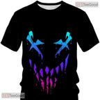 Dark Symbiote Alien Monster Lines Graphic 3D Printed Casual Unisex T-Shirt Top
