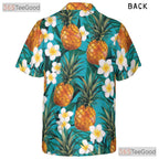 Vibrant Blue Tropical Pineapple Aloha Beach Hawaiian Tee Unisex Summer Outfit