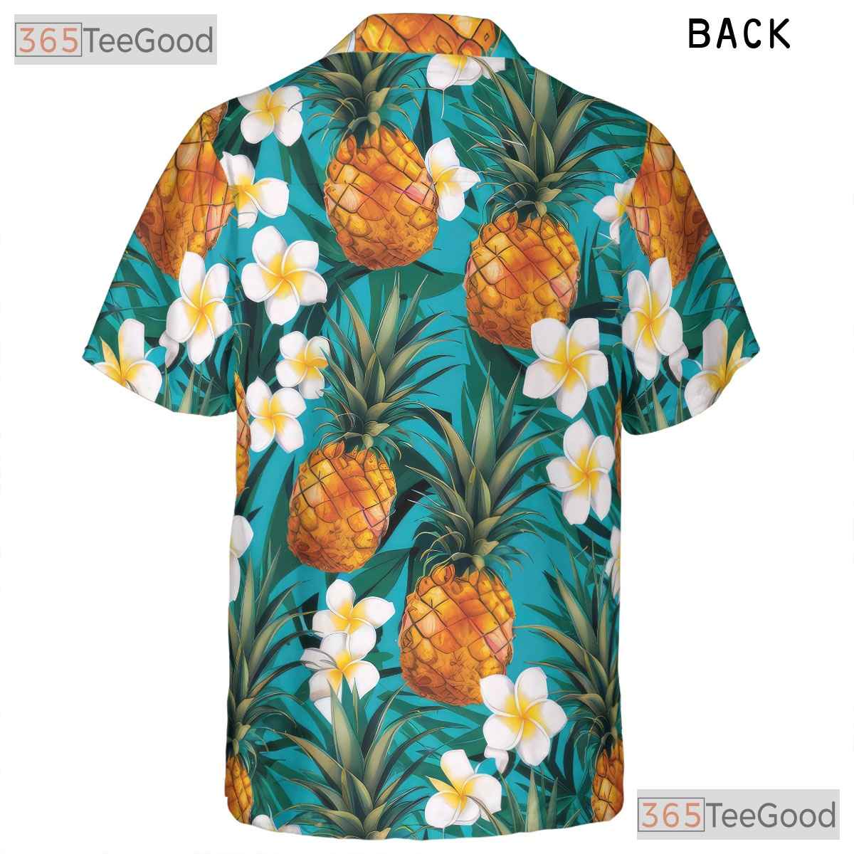 Vibrant Blue Tropical Pineapple Aloha Beach Hawaiian Tee Unisex Summer Outfit