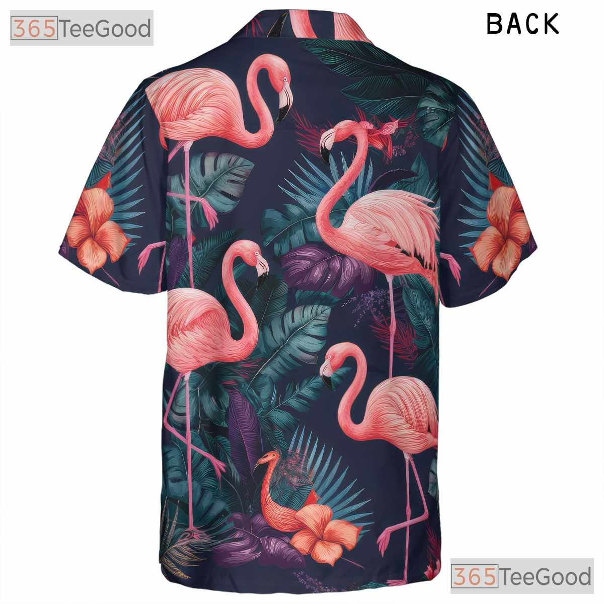 Vibrant Jungle Flamingo Print Aloha Hawaiian Tee Unisex Tropical Summer Outfit