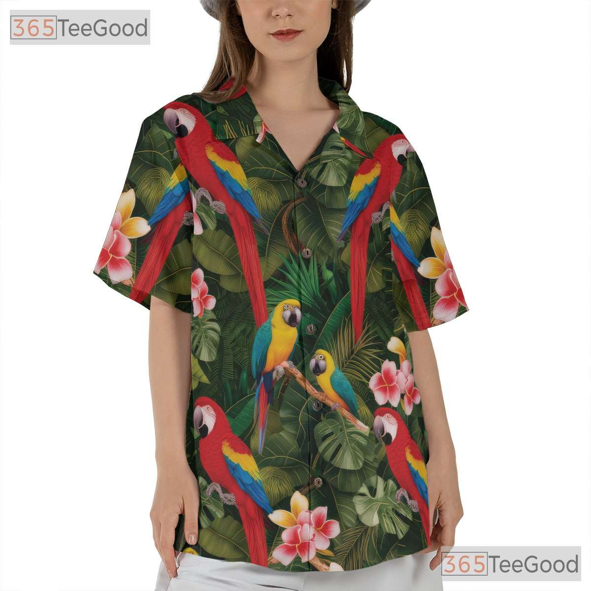 Vibrant Jungle Parrot Bird Aloha Hawaiian Shirt Unisex Summer Vacation Beachwear