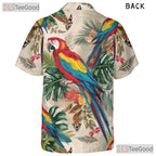 Vibrant Macaw Parrot Tropical Leaves Hawaiian Shirt Men Women Summer Beach Outfit