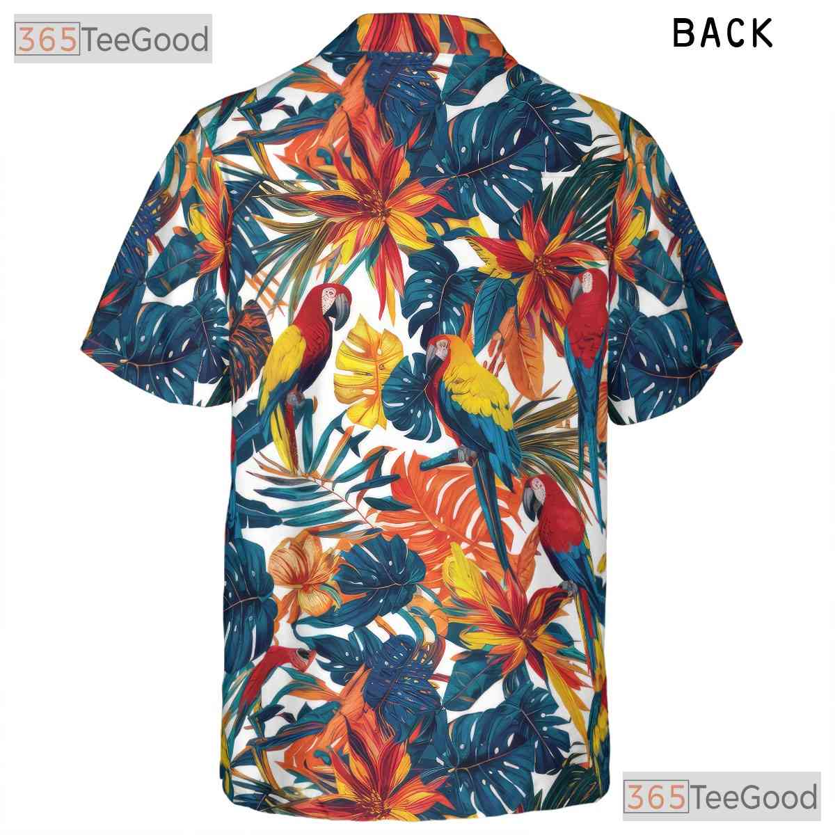 Vibrant Parrot Tropical Leaves Colorful Beachwear Hawaiian Shirt Unisex Outfit