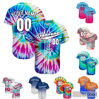 Vibrant Tie-Dye Custom Baseball Jersey Shirt Personalized Unisex Team Fan Apparel