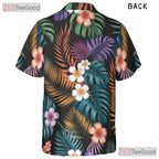 Vibrant Tropical Floral Hawaiian Shirt- Unisex Jungle Botanical Vacation Style
