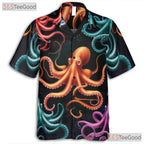 Vibrant Underwater Octopus Sea Life Seamless Design Hawaiian Tee Unisex Top