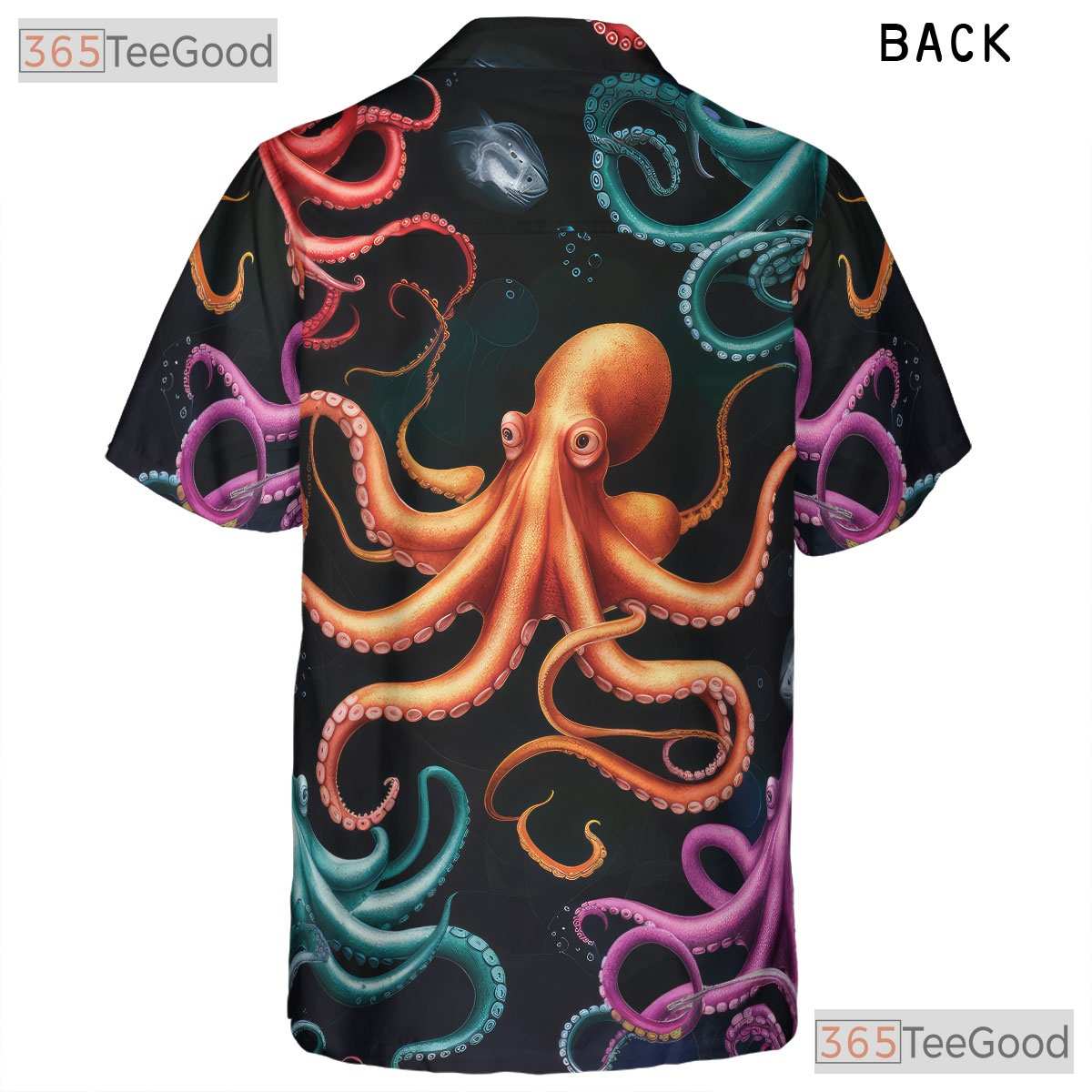 Vibrant Underwater Octopus Sea Life Seamless Design Hawaiian Tee Unisex Top