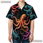 Vibrant Underwater Octopus Sea Life Seamless Design Hawaiian Tee Unisex Top