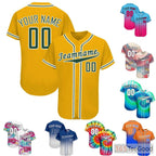 Vibrant Yellow Custom Baseball Jersey Shirt Personalized Unisex Button Down Uniform
