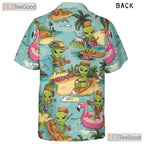 Vintage Alien UFO Hawaiian Shirt - Unisex Sci-Fi Surfer Tropical Hula Tee
