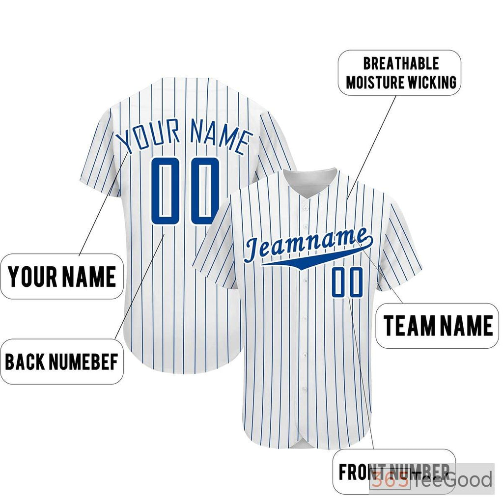 Vintage Blue Striped Custom Baseball Jersey Shirt Personalized Unisex Team Uniform