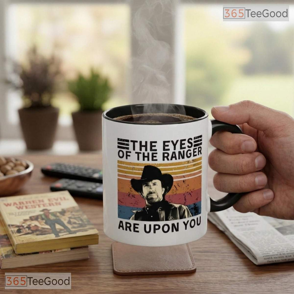 Vintage Western Cowboy TV Show Mug - Ranger Justice Quote Graphic Ceramic Accent Mug