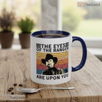 Vintage Western Cowboy TV Show Mug - Ranger Justice Quote Graphic Ceramic Accent Mug