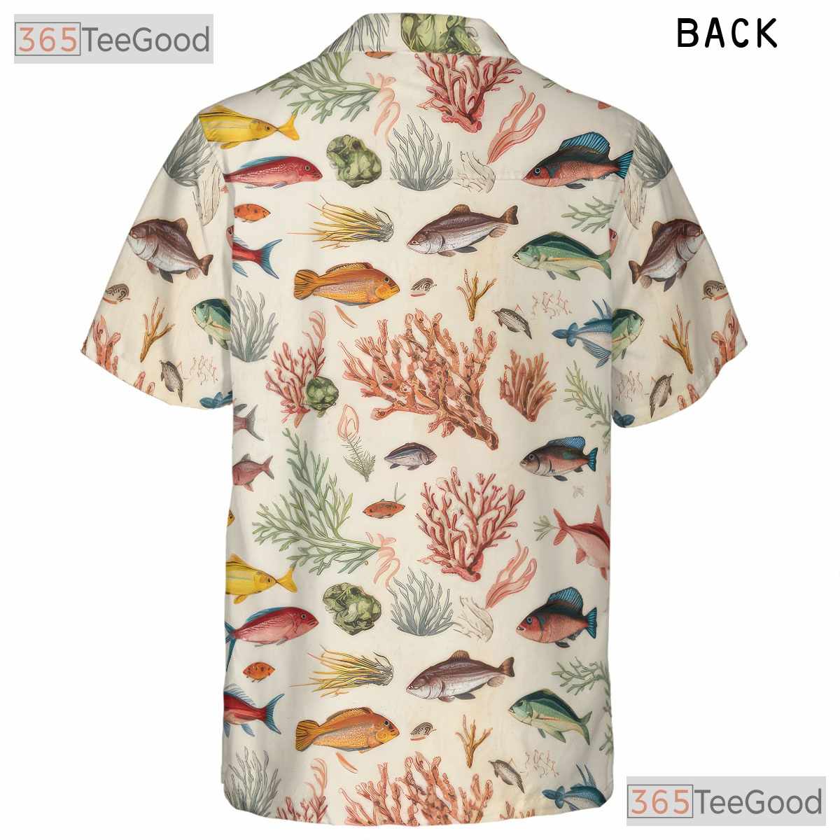 Vintage Coral Reef Tropical Fish Hawaiian Shirt Unisex Beachwear Aloha Top