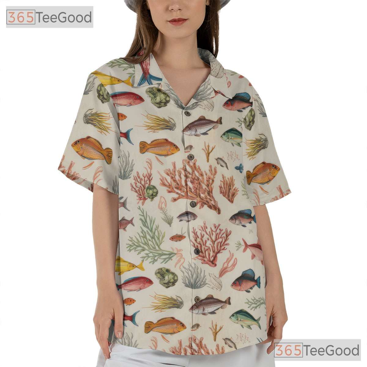 Vintage Coral Reef Tropical Fish Hawaiian Shirt Unisex Beachwear Aloha Top
