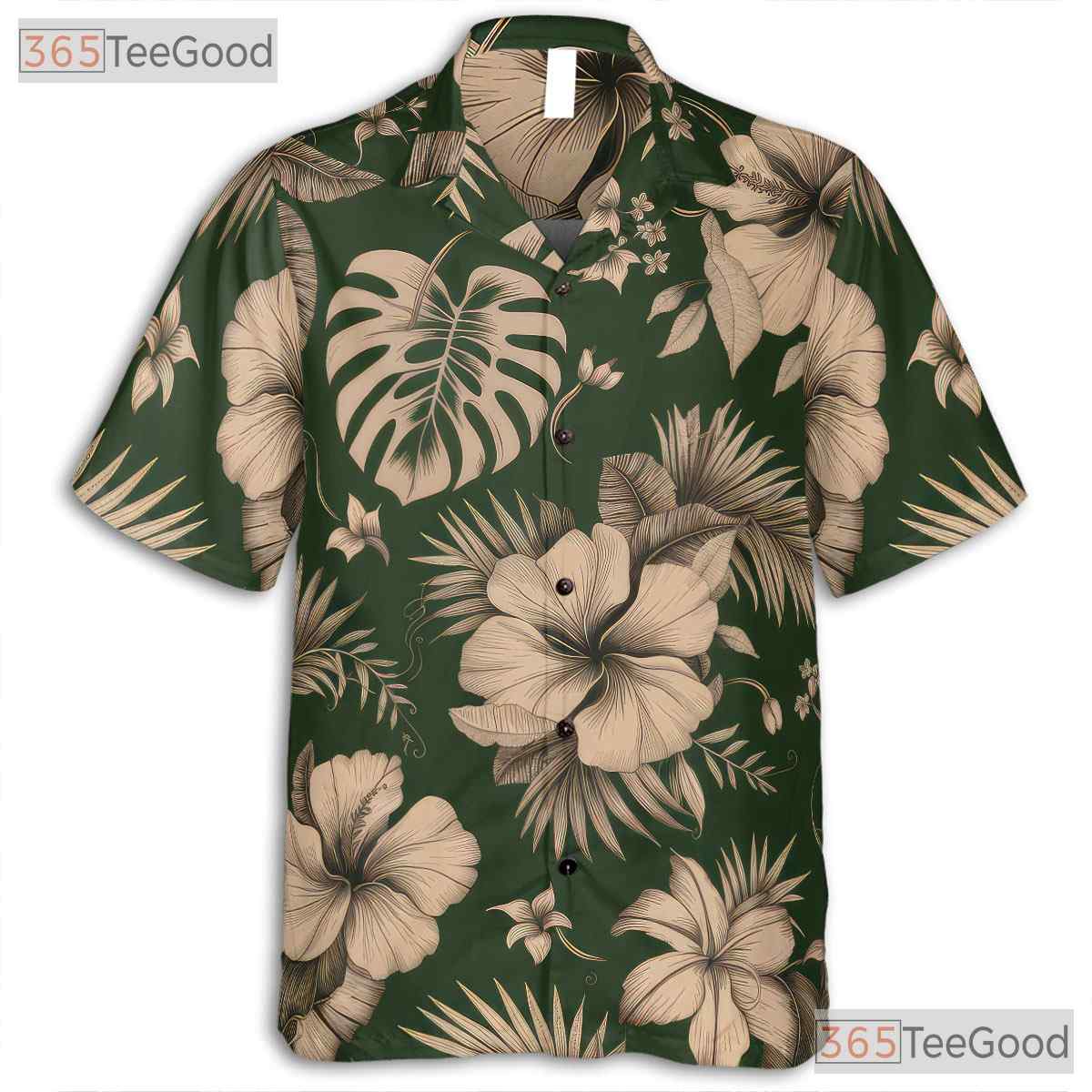 Vintage Hibiscus Hawaiian Shirt Unisex, Tropical Aloha Style