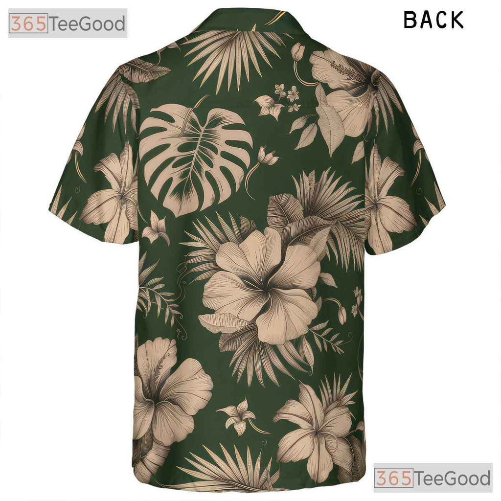 Vintage Hibiscus Hawaiian Shirt Unisex, Tropical Aloha Style