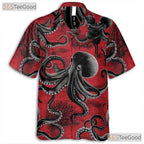 Vintage Octopus Marine Life Hawaiian Shirt Unisex Tropical Vacation Top