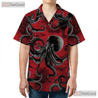 Vintage Octopus Marine Life Hawaiian Shirt Unisex Tropical Vacation Top