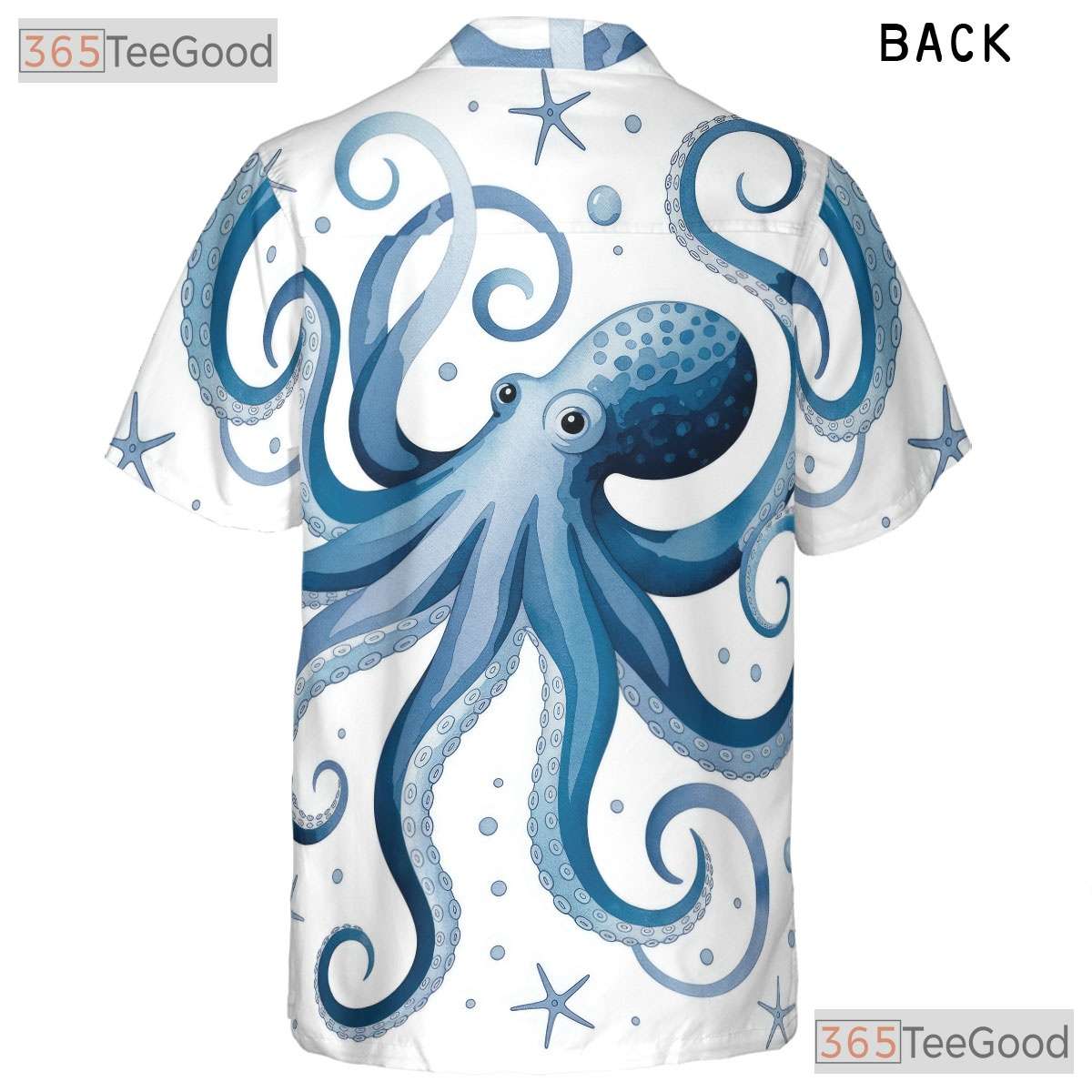 Vintage Octopus Print Unisex Hawaiian Shirt- Retro Short Sleeve Ocean Apparel