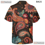 Vintage Paisley Flower Hawaiian Tee - Adult Colorful Boho Festival Shirt