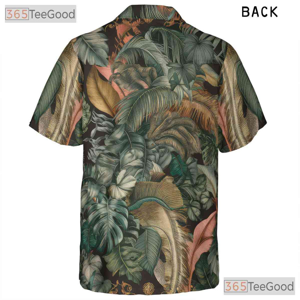 Vintage Palm Leaves Aloha Hawaiian Shirt Unisex Beach Summer Top Outfit