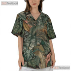 Vintage Palm Leaves Aloha Hawaiian Shirt Unisex Beach Summer Top Outfit