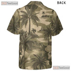 Vintage Palm Tree Camouflage Hawaiian Shirt Unisex Tropical Aloha Beach Outfit