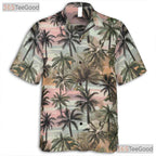 Vintage Palm Tree Sunset Beach Aesthetic Hawaiian Shirt Unisex Tropical Top