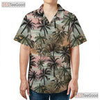Vintage Palm Tree Sunset Beach Aesthetic Hawaiian Shirt Unisex Tropical Top