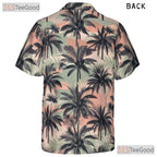 Vintage Palm Tree Tropical Sunset Hawaiian Shirt Unisex Beach Style Summer Tee