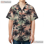 Vintage Palm Tree Tropical Sunset Hawaiian Shirt Unisex Beach Style Summer Tee