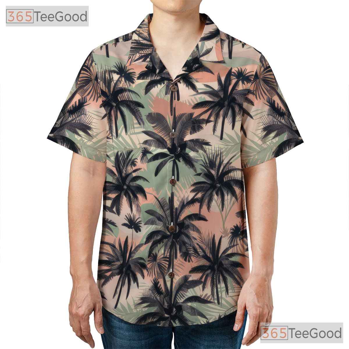 Vintage Palm Tree Tropical Sunset Hawaiian Shirt Unisex Beach Style Summer Tee