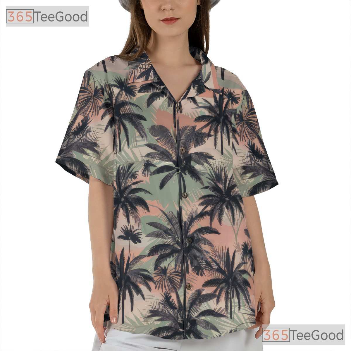 Vintage Palm Tree Tropical Sunset Hawaiian Shirt Unisex Beach Style Summer Tee