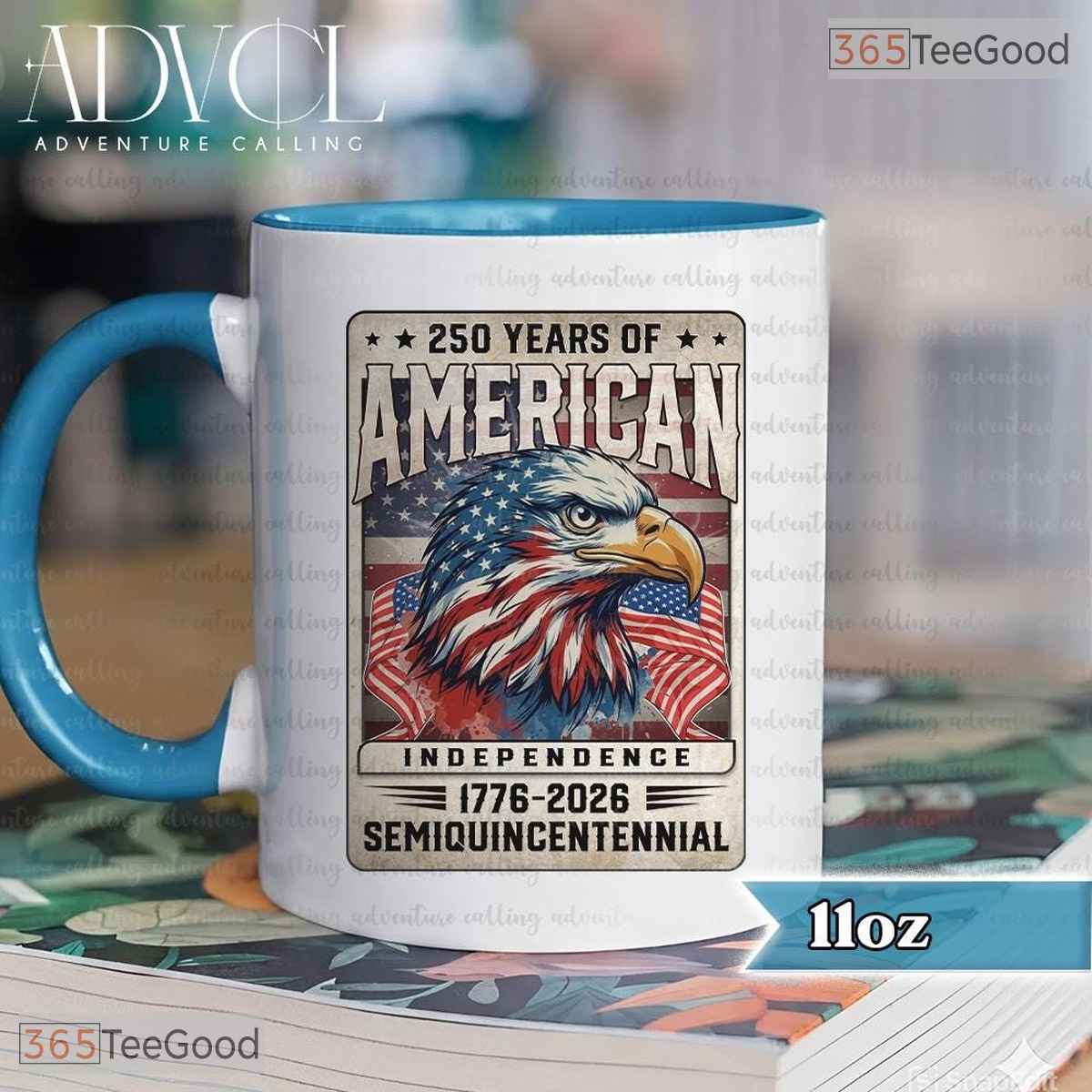 Vintage Patriotic Eagle Mug - 250 Years of American Independence 1776-2026 Ceramic Mug